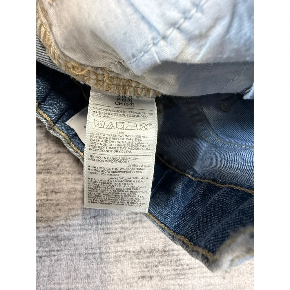 Old Navy Girls Blue Skinny Pull On Jeans Medium Wash Size S‎ 6-7 Elastic Waist